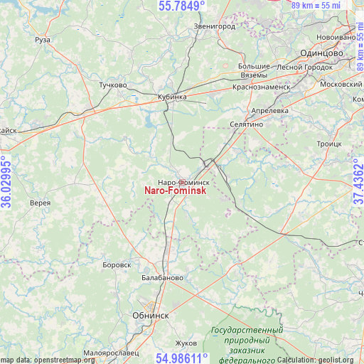 Naro-Fominsk on map