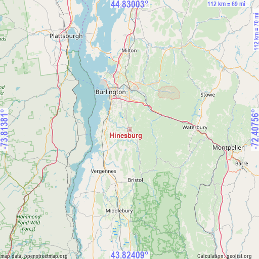 Hinesburg on map