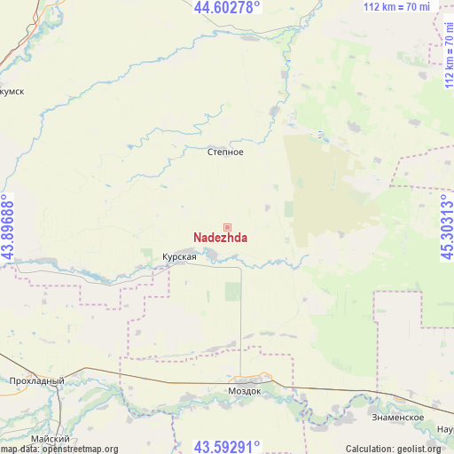 Nadezhda on map