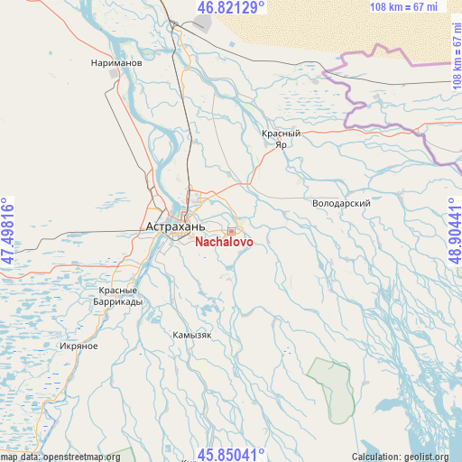 Nachalovo on map