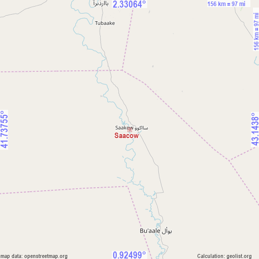 Saacow on map