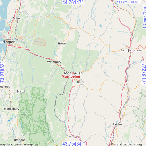 Montpelier on map