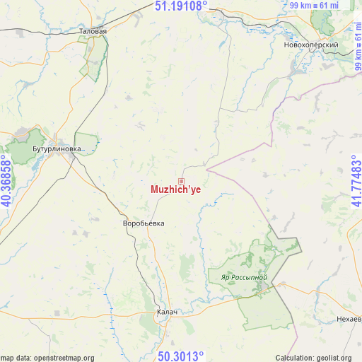 Muzhich’ye on map