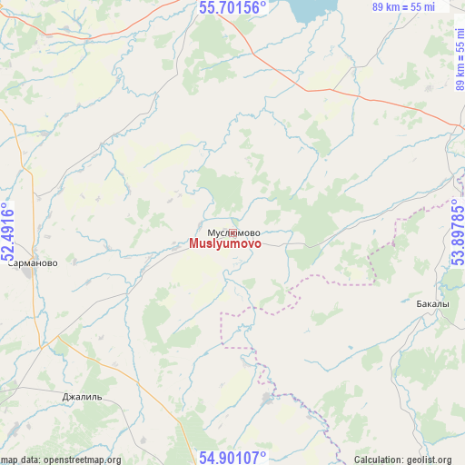 Muslyumovo on map