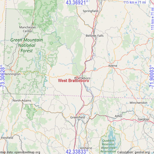 West Brattleboro on map