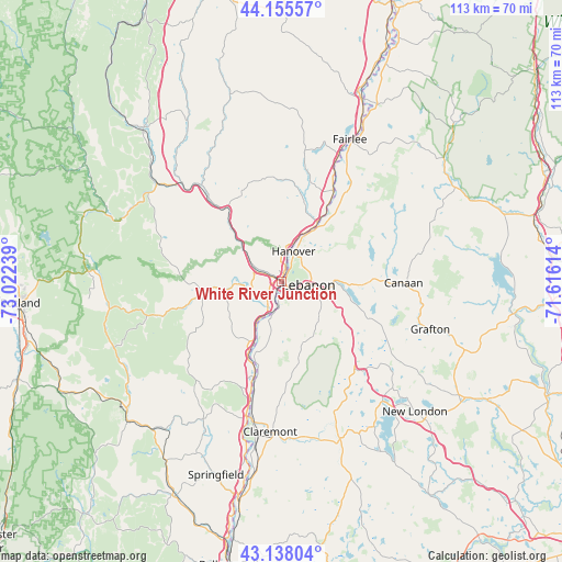 White River Junction on map