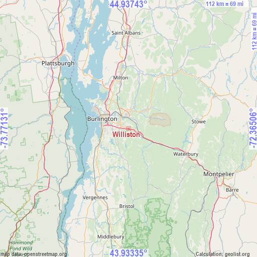 Williston on map