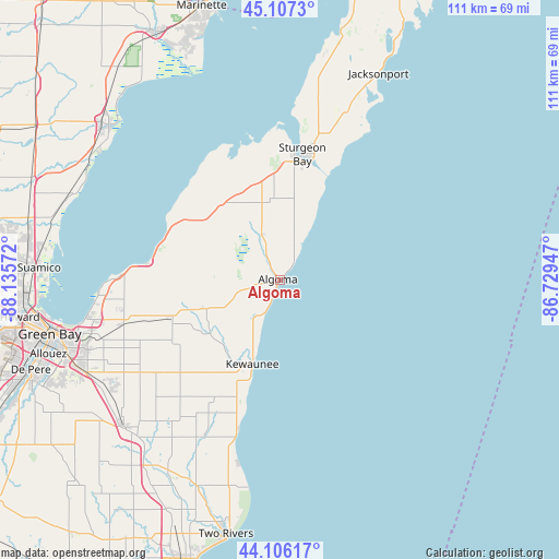 Algoma on map