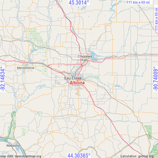 Altoona on map