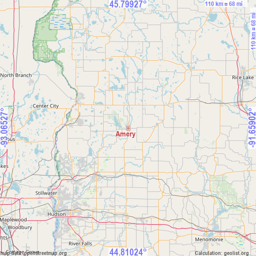 Amery on map