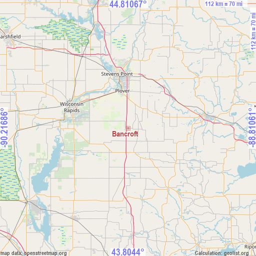 Bancroft on map