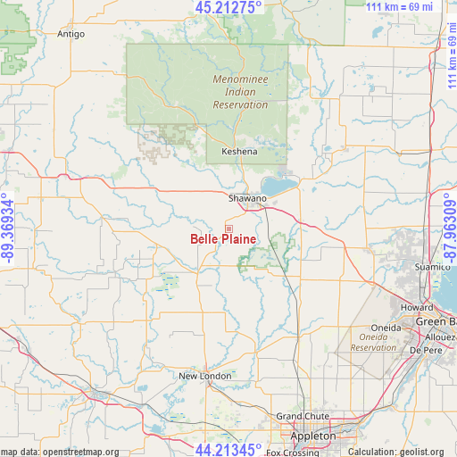 Belle Plaine on map