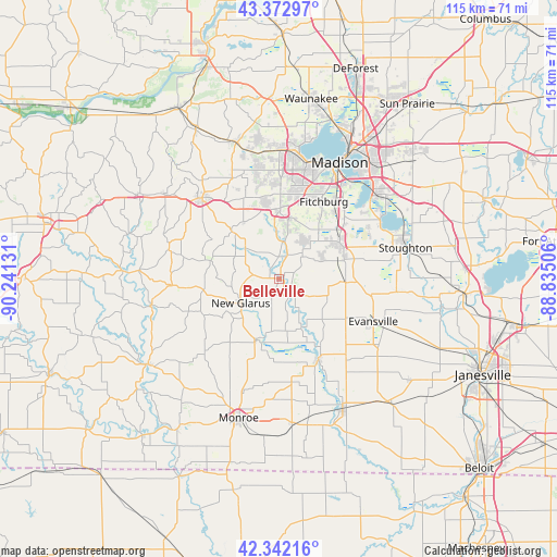 Belleville on map