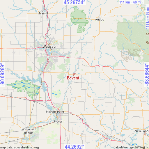 Bevent on map