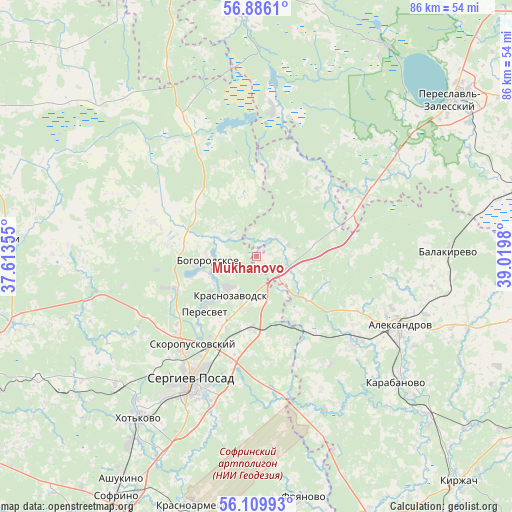 Mukhanovo on map