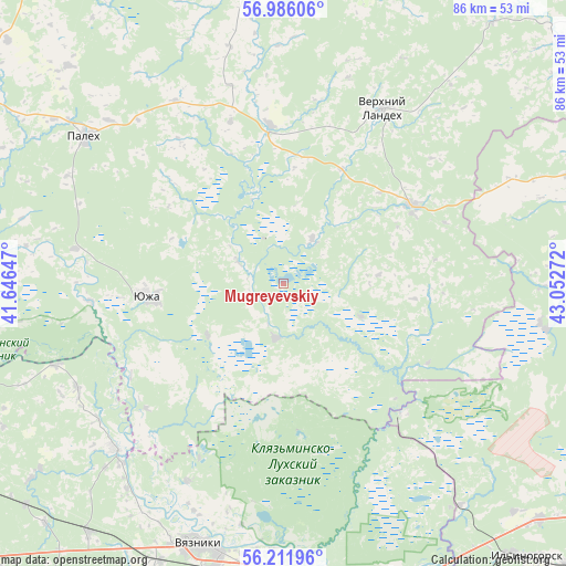 Mugreyevskiy on map