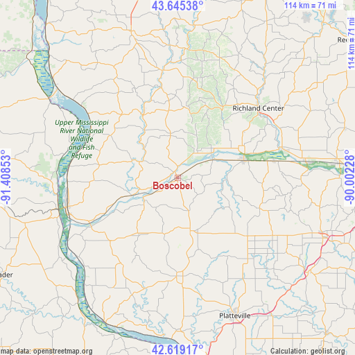 Boscobel on map