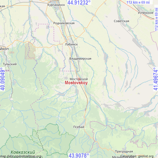 Mostovskoy on map