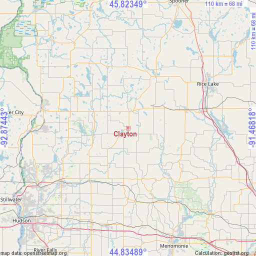 Clayton on map