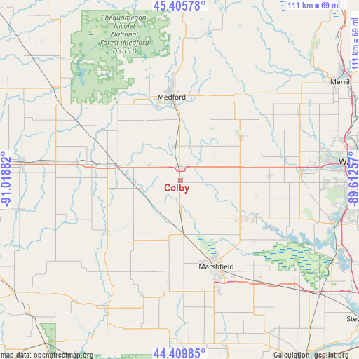 Colby on map