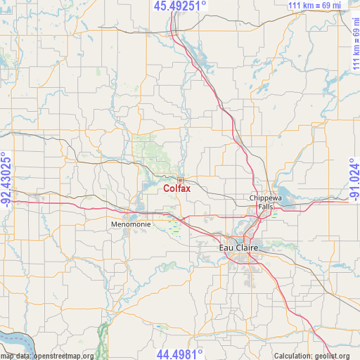 Colfax on map