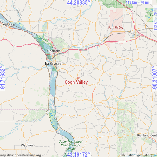 Coon Valley on map