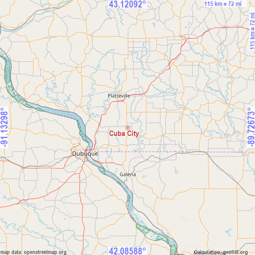 Cuba City on map