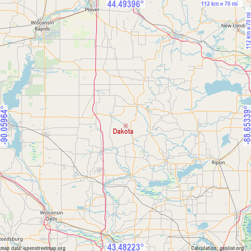 Dakota on map