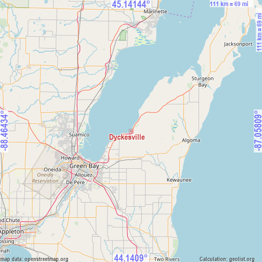 Dyckesville on map