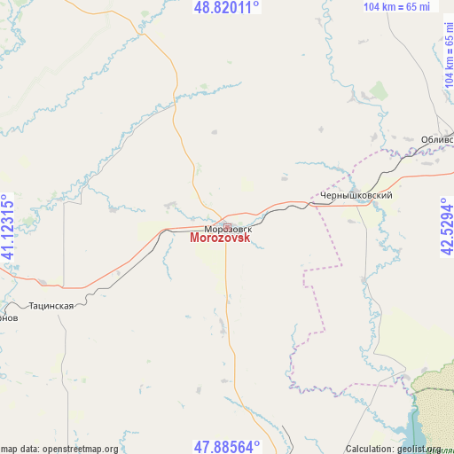 Morozovsk on map