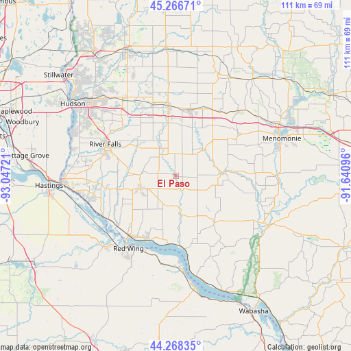 El Paso on map