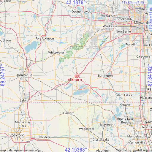 Elkhorn on map