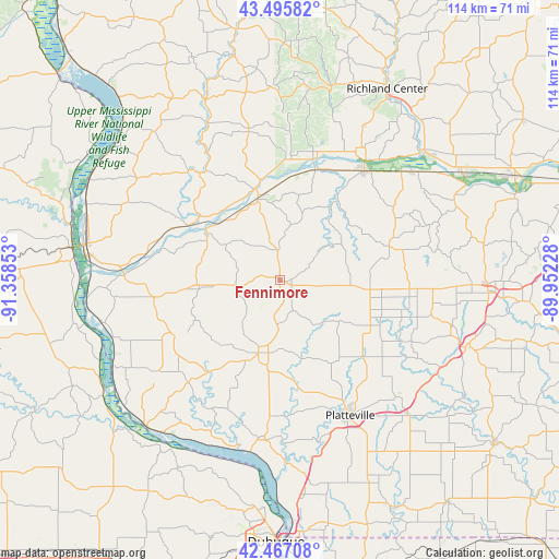 Fennimore on map