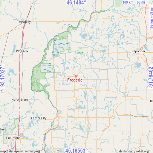 Frederic on map