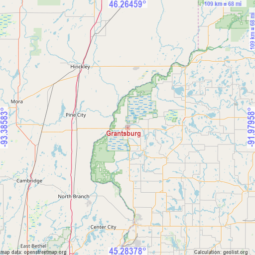 Grantsburg on map