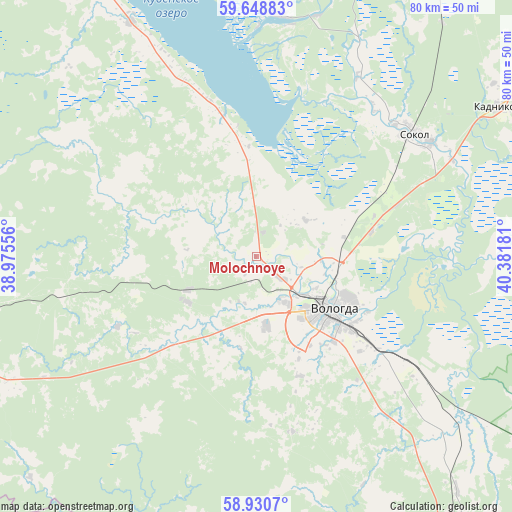 Molochnoye on map