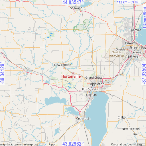 Hortonville on map