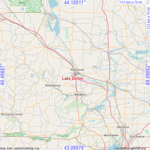 Lake Delton on map