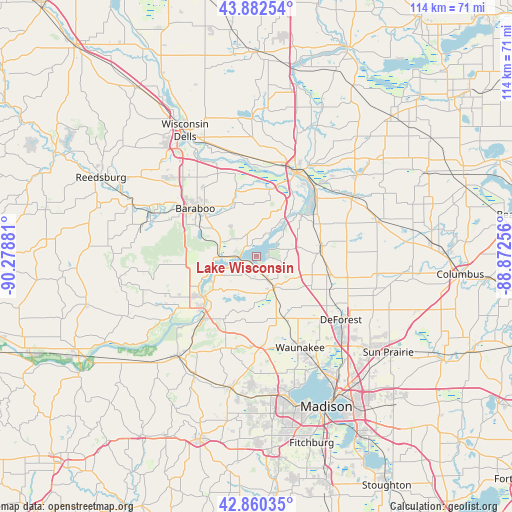 Lake Wisconsin on map