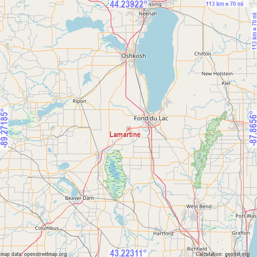 Lamartine on map