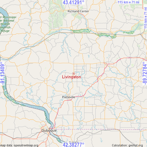 Livingston on map