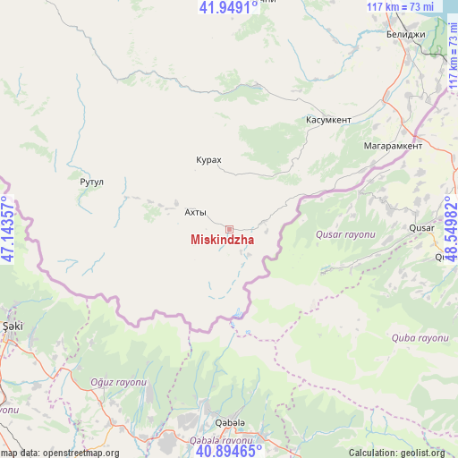 Miskindzha on map