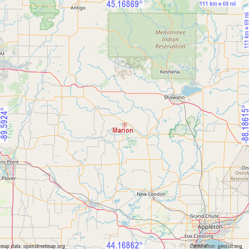 Marion on map