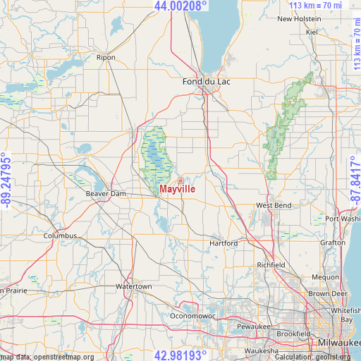 Mayville on map