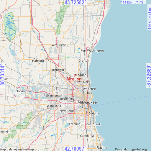 Mequon on map