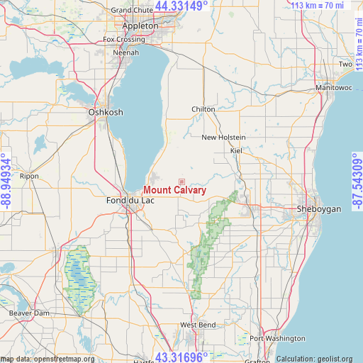 Mount Calvary on map