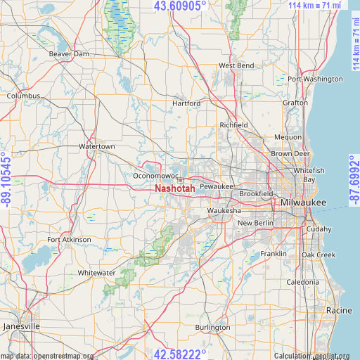 Nashotah on map