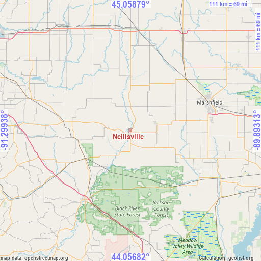 Neillsville on map