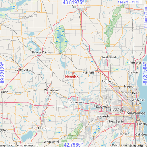 Neosho on map