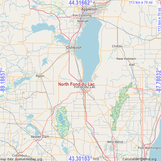 North Fond du Lac on map